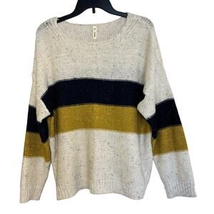 Wishlist Chunky Knit Colorblock Stripe Sweater Women Medium Large Cozycore Basic